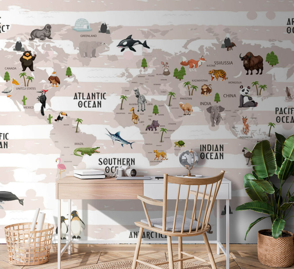 Wereldkaart met dieren u72580pir3 1024x936 - Wereldkaart met dieren - tegory