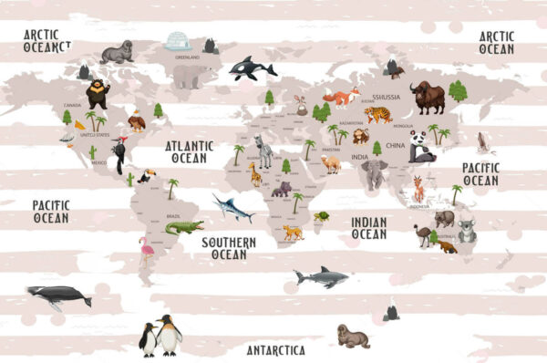 Wereldkaart met dieren u72580p 600x398 - Wereldkaart met dieren - tegory