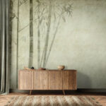 Fotobehang Groep bamboebomen