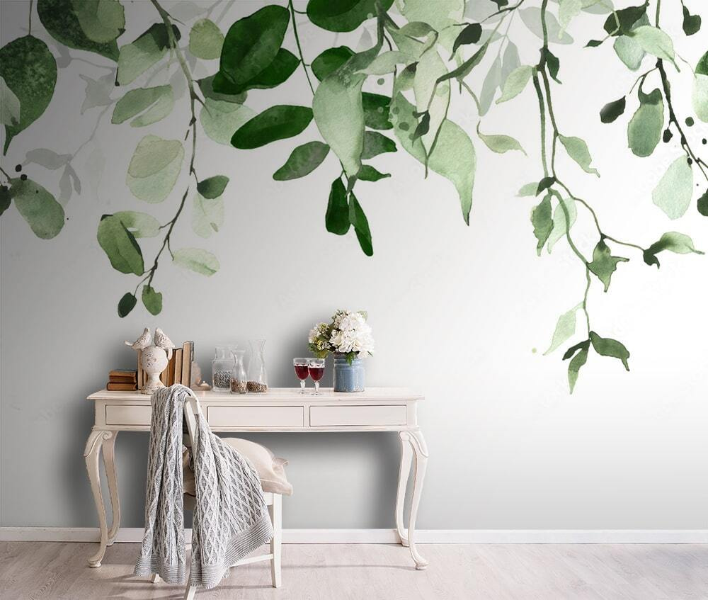 Elegant green leaves background design Elegant green leaves background design