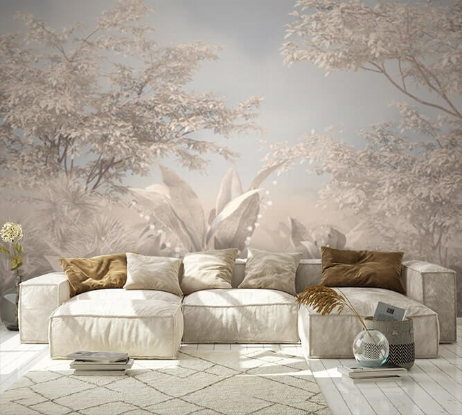Serene tuin in zachte tinten