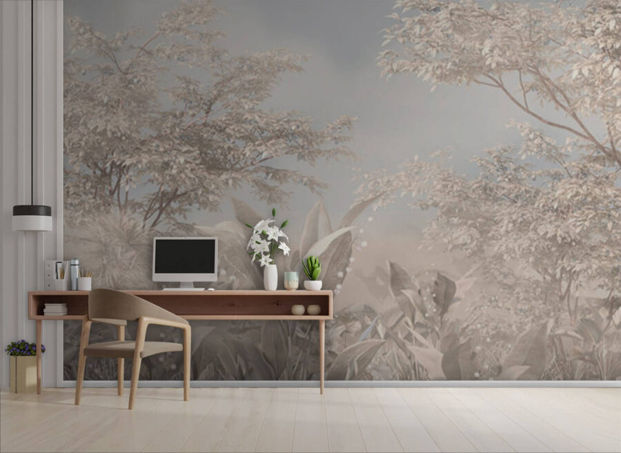 Serene tuin in zachte tinten