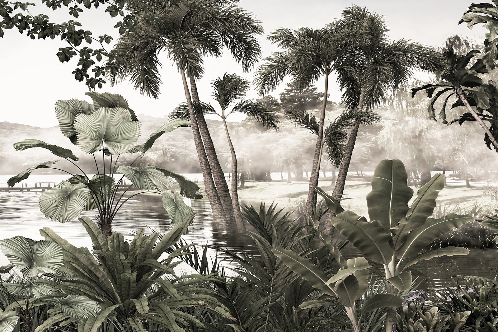 u72340p - Een groep palmbomen in water - tegory