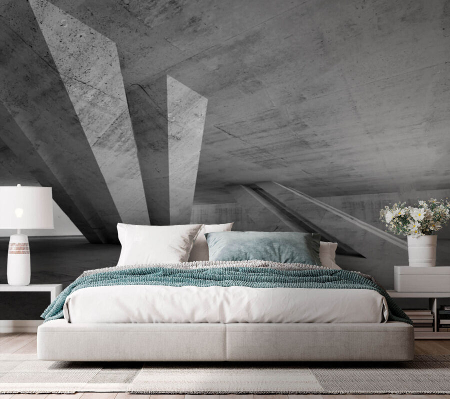 Betonnen kamer met kolommen