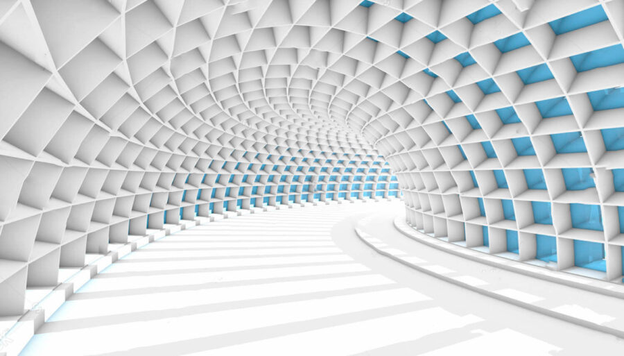 Witte tunnel met blauwe vierkantjes u72280p 900x513 - Witte tunnel met blauwe vierkantjes - tegory