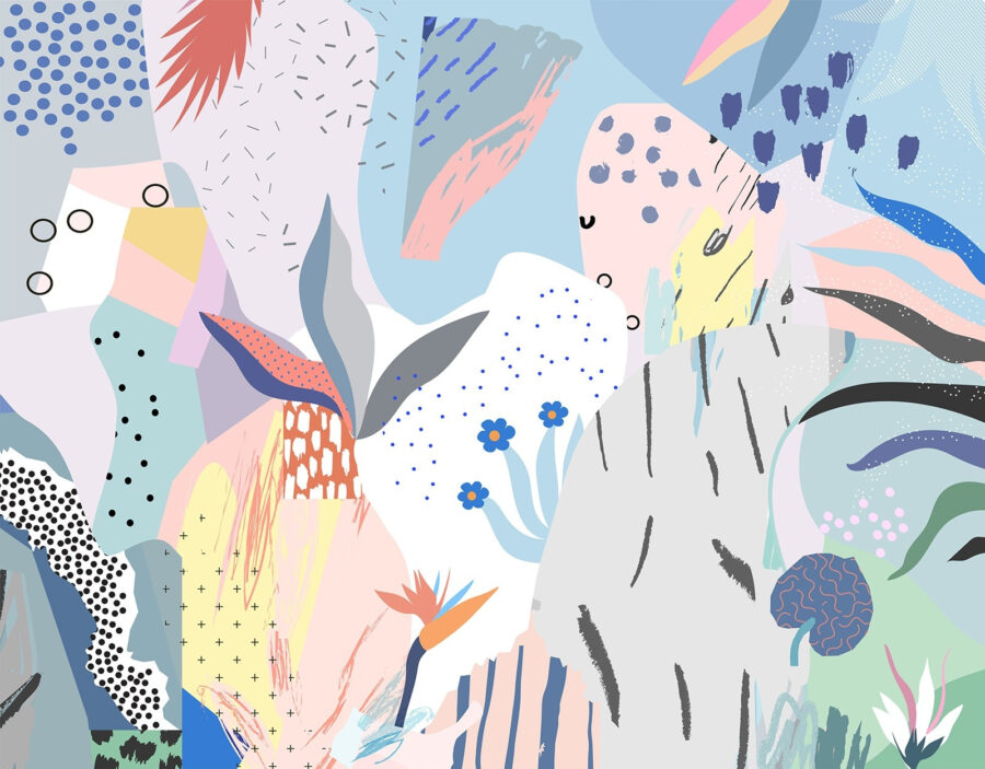 Kleurrijke kunst met verschillende vormen en kleuren
