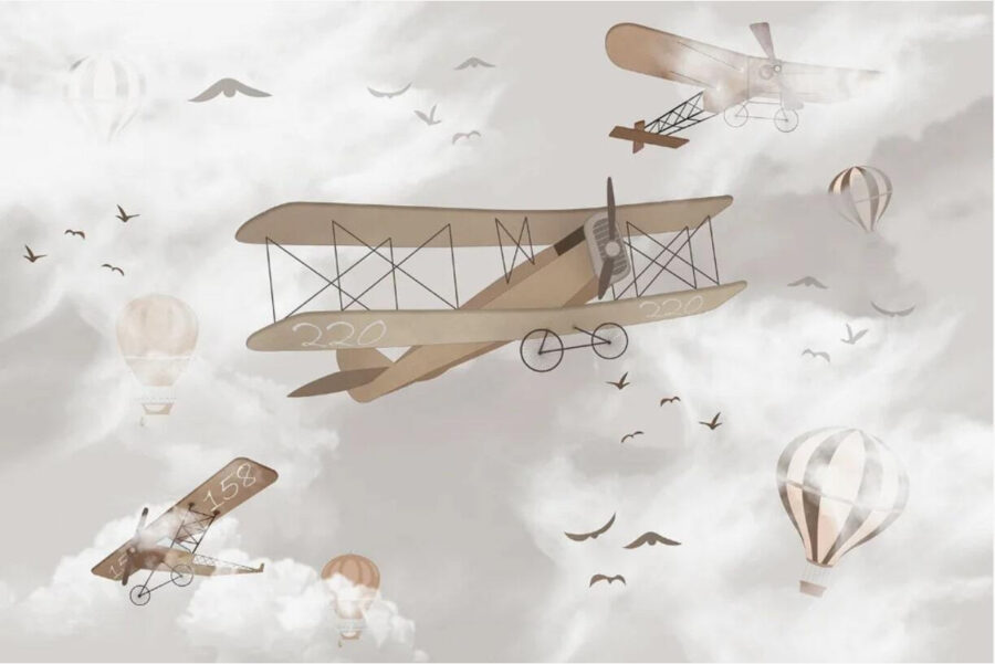 Groep vliegtuigen in de lucht