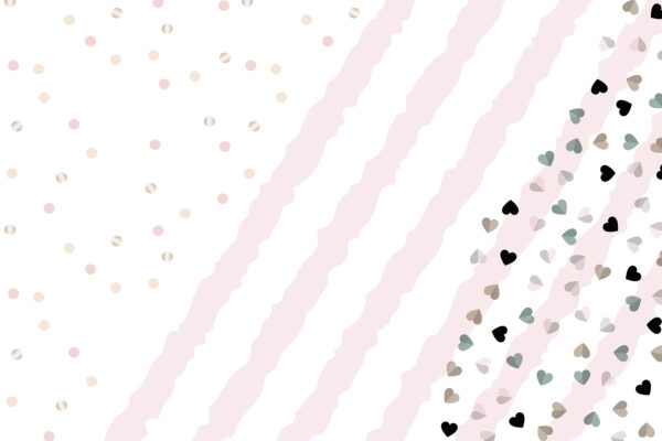 Roze en wit gestreepte achtergrond met kleine hartjes Roze en wit gestreepte achtergrond met kleine hartjes