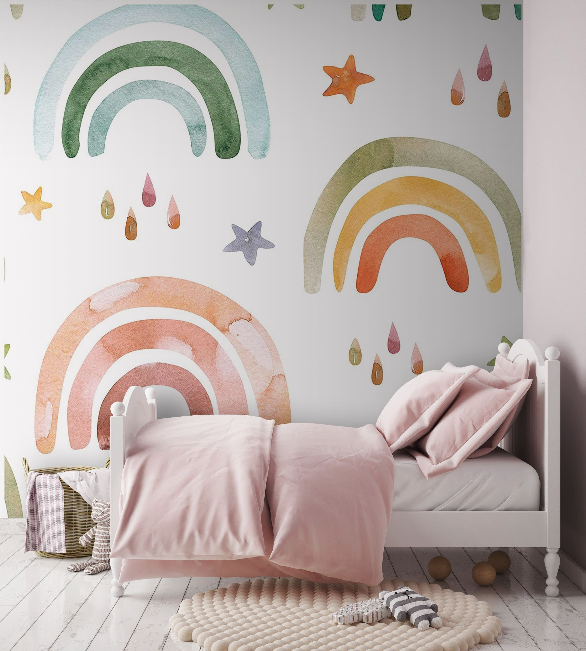 Patroon van waterverf regenbogen en sterren u72183pir1m - Patroon van waterverf regenbogen en sterren - tegory