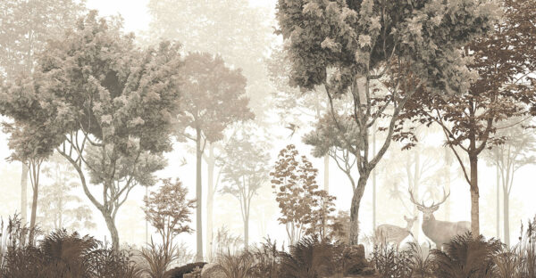 Bos met bomen en planten Bos met bomen en planten