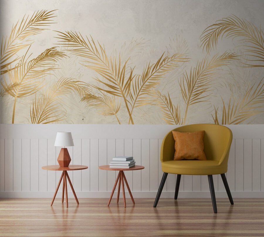 Elegante palmbladeren op neutrale achtergrond
