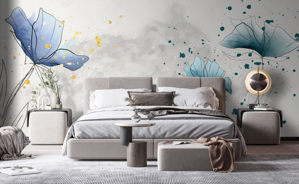 Blue blossoms dancing in breezy elegance