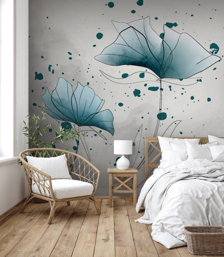 Blue blossoms dancing in breezy elegance