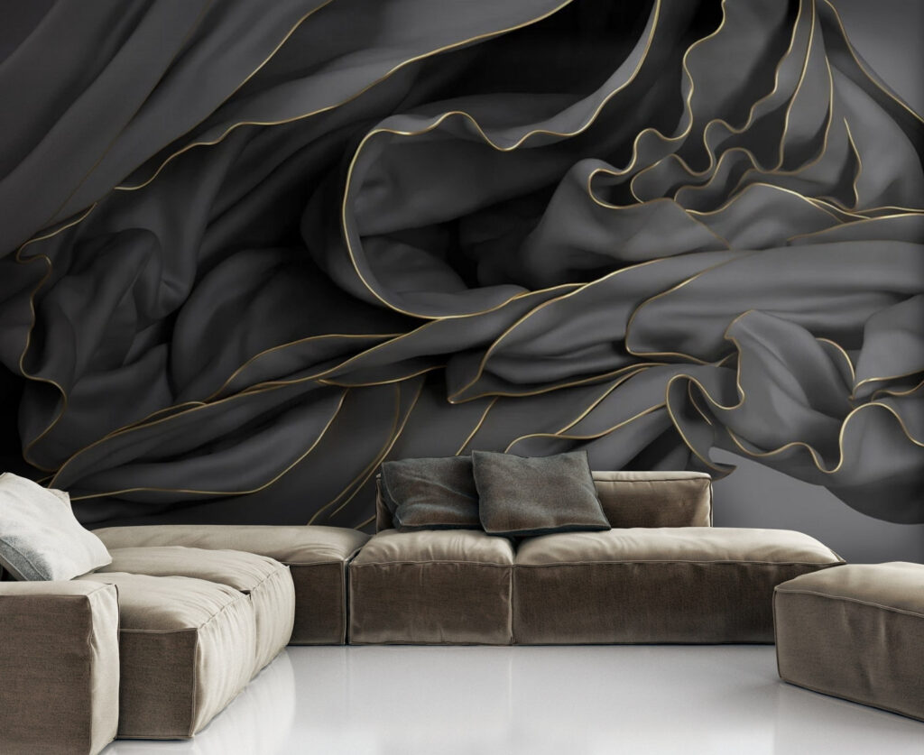 Textured fabric with elegant curves