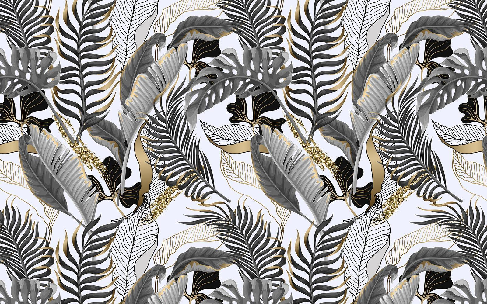 Pattern of leaves and flowers