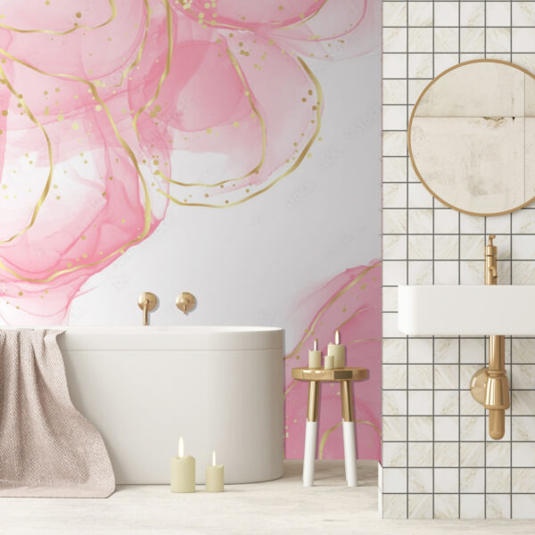 Roze swirls met gespikkelde accenten. Roze swirls met gespikkelde accenten.
