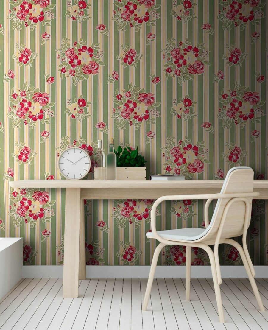 Behang met bloemen
