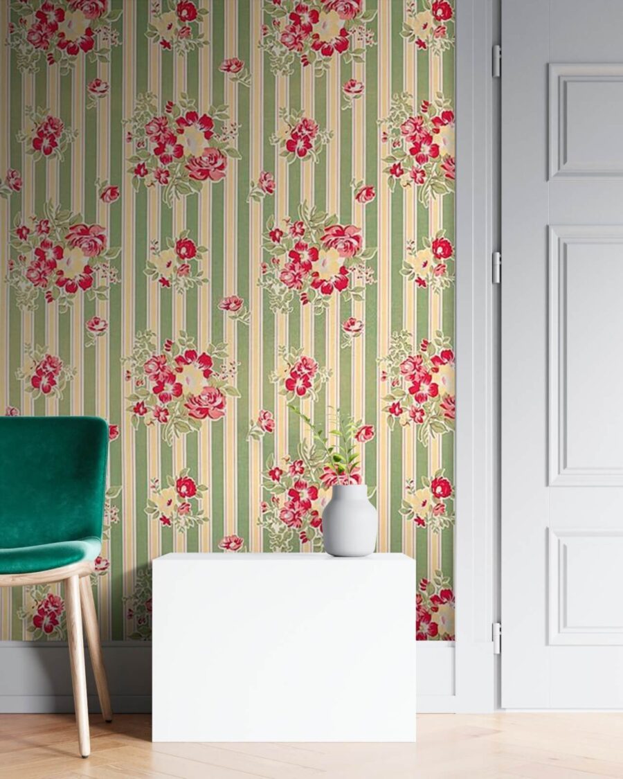 Behang met bloemen