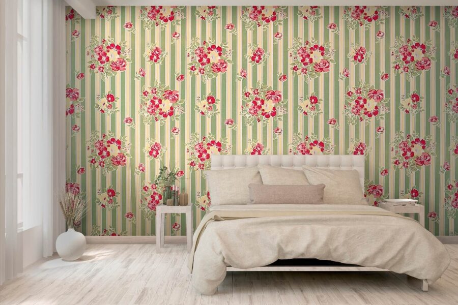 Behang met bloemen