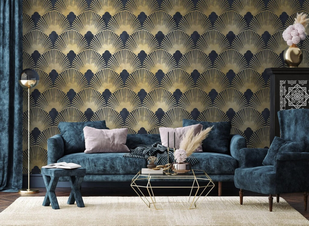 Elegant symmetrical art deco pattern Elegant symmetrical art deco pattern