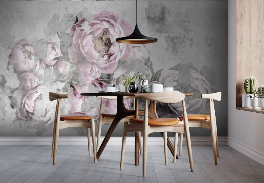 Fotobehang Groep roze bloemen - Afbeelding 3