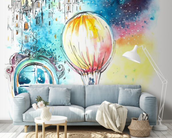 Luchtballon in de lucht Luchtballon in de lucht