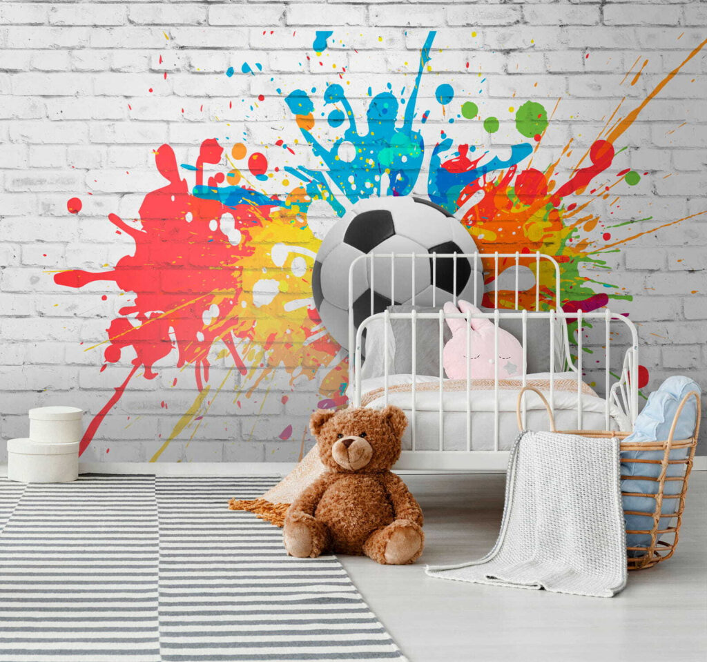 Football ball on a brick wall Football ball on a brick wall