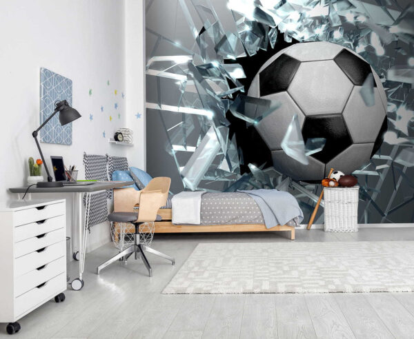 Voetbal die door glas breekt Voetbal die door glas breekt