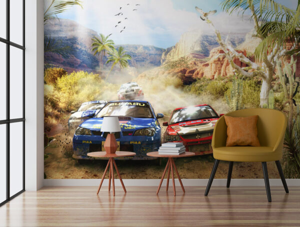 Group of cars driving on a dirt road Group of cars driving on a dirt road