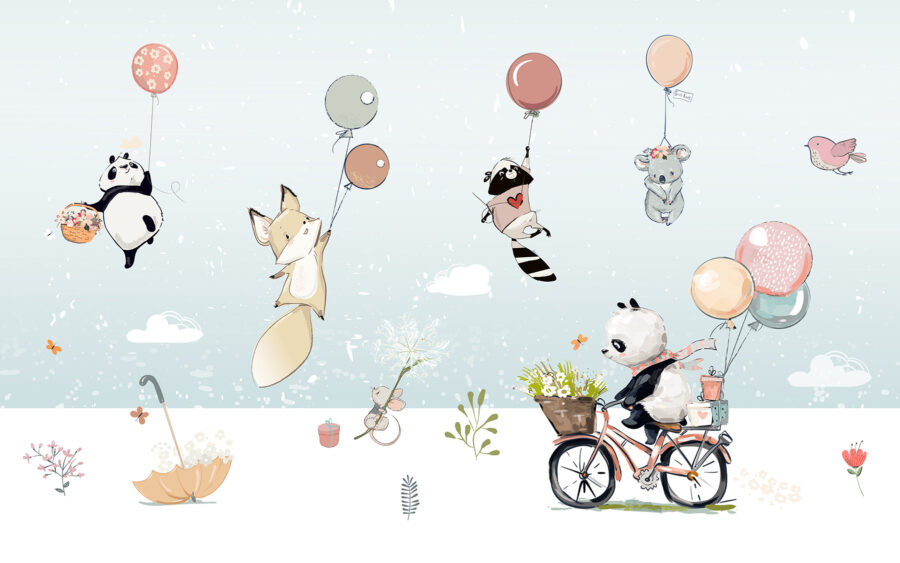 Beeldverhaal van dieren op een fiets Beeldverhaal van dieren op een fiets