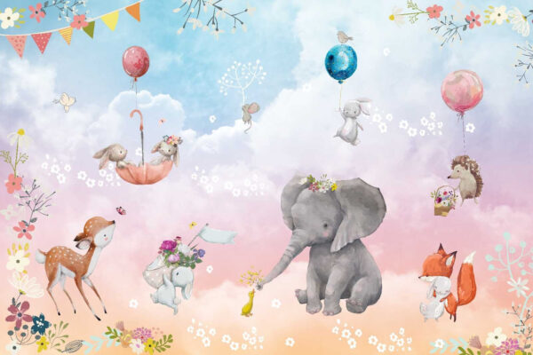 Muurschildering van dieren en ballonnen u59964p 600x400 - Muurschildering van dieren en ballonnen - tegory