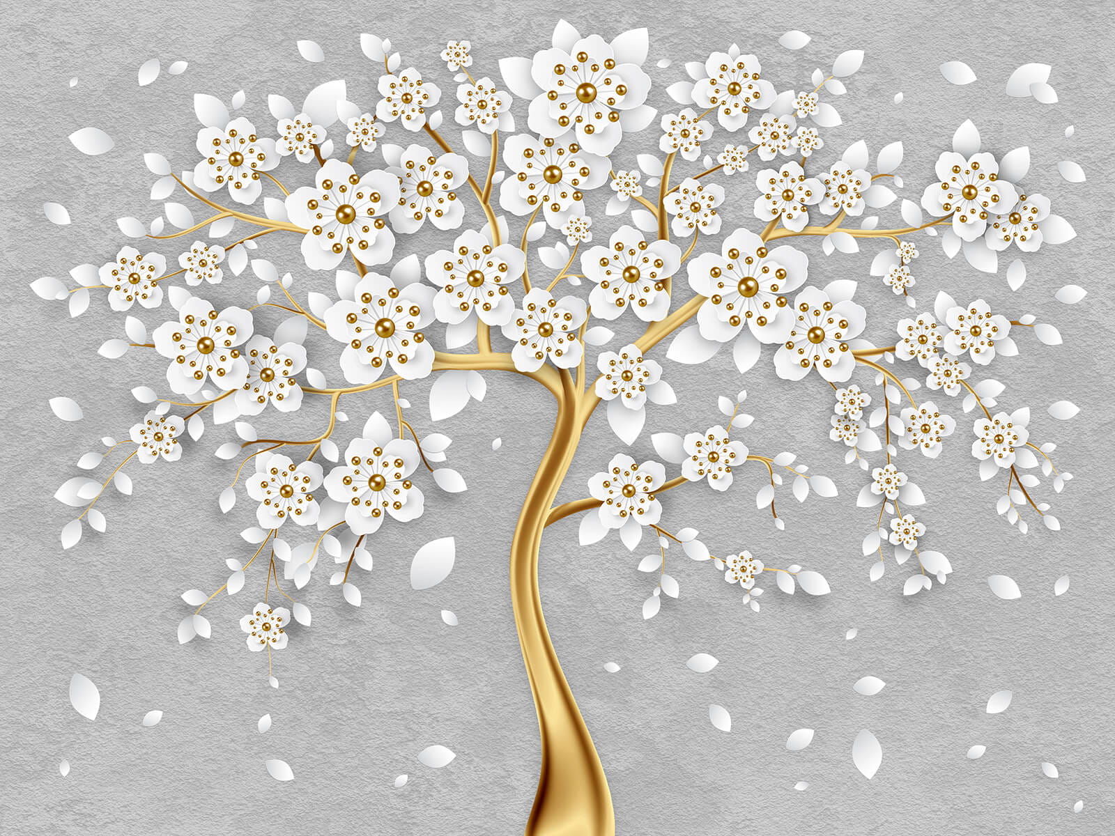 Boom met witte bloemen en bladeren u59828p - Boom met witte bloemen en bladeren - tegory
