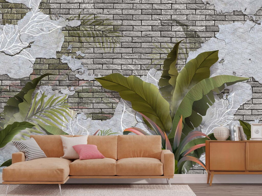 Bakstenen muur met bladeren en een bakstenen muur u59823pig2 1024x768 - Bakstenen muur met bladeren en een bakstenen muur - tegory