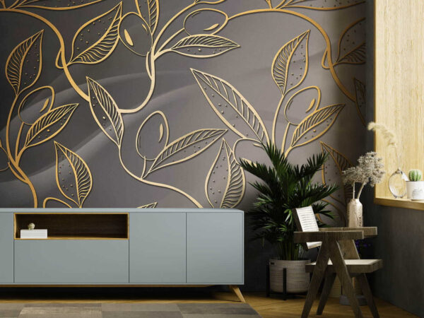 Elegant bloemmotief op donkere achtergrond Elegant bloemmotief op donkere achtergrond