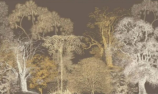 Sereen landschap van abstracte bomen Sereen landschap van abstracte bomen