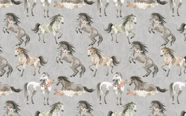 Patroon van paarden met bloemen u59511p 600x375 - Patroon van paarden met bloemen