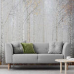 Fotobehang Groep bomen in een bos