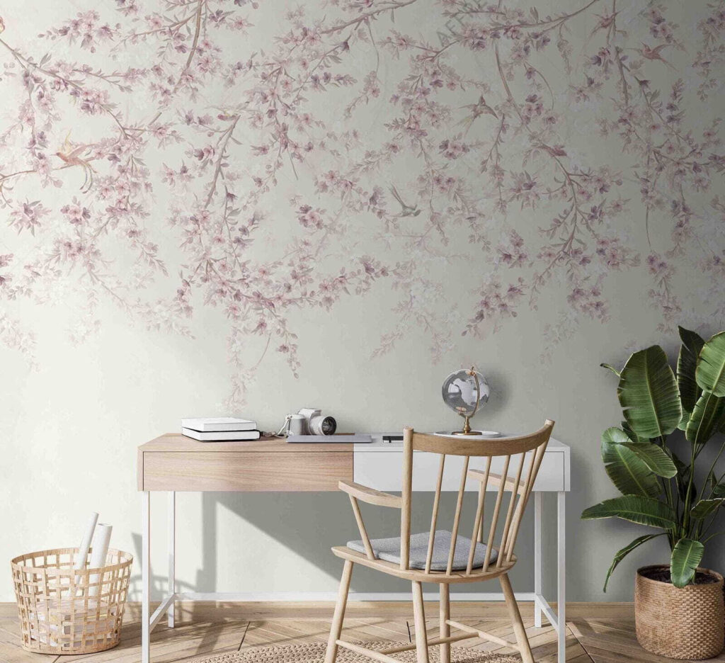 Painting of birds on a tree branch Painting of birds on a tree branch