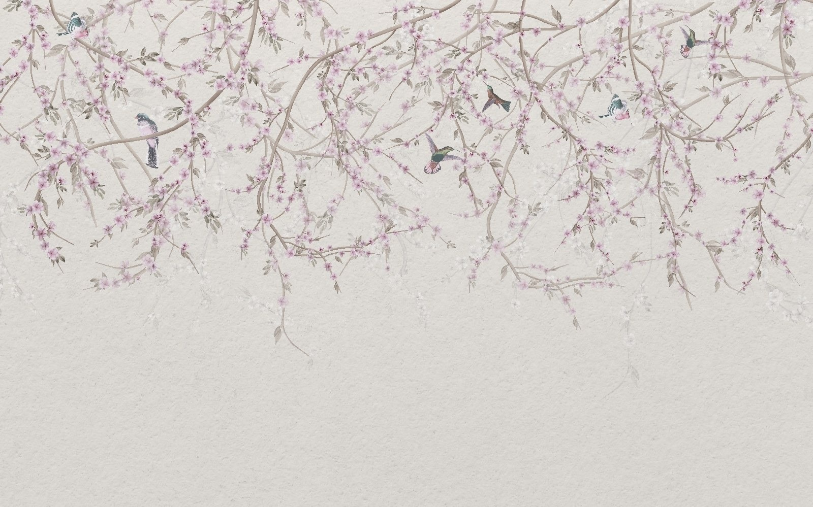 Painting of birds on a tree branch Painting of birds on a tree branch