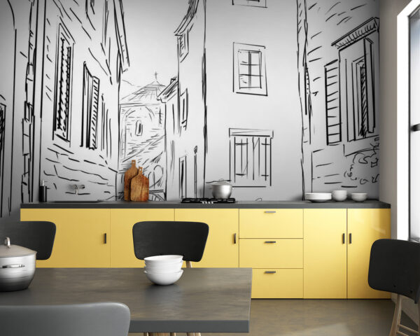 Tekening van een straat met gebouwen u57680pik83m 600x480 - Tekening van een straat met gebouwen - tegory