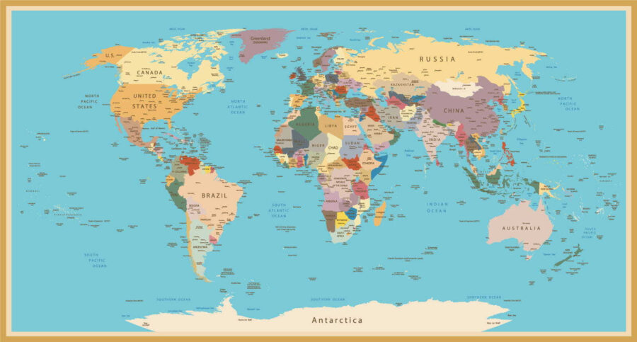 Fotobehang Kaart van de wereld - Afbeelding 10