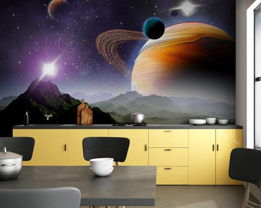 Planeten en sterren in de ruimte