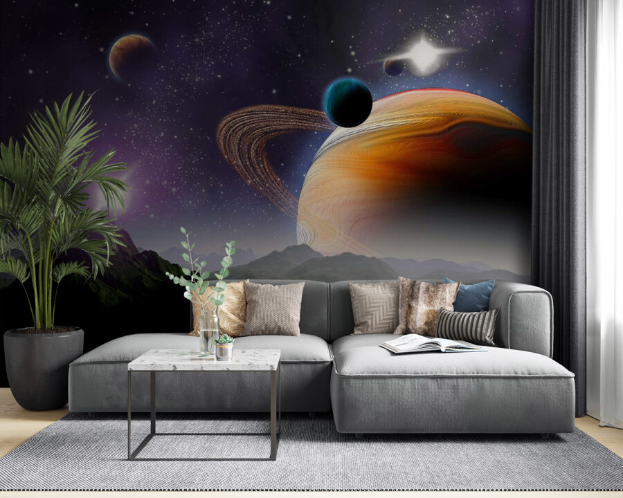 Planeten en sterren in de ruimte