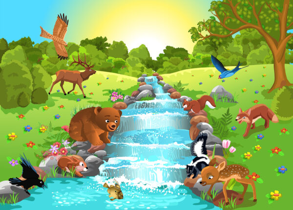 Tekening van dieren in een beek u55792p 600x429 - Tekening van dieren in een beek - tegory