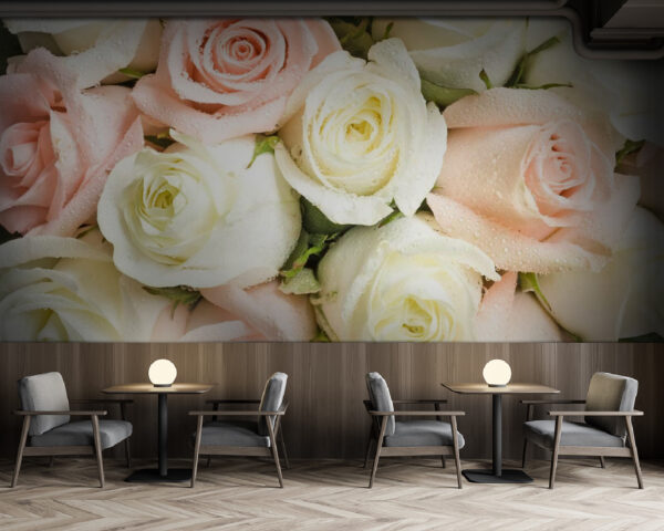 Groep roze en witte rozen Groep roze en witte rozen