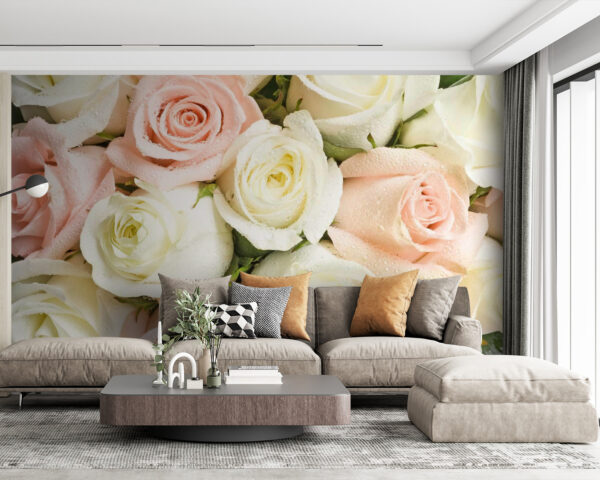 Groep roze en witte rozen Groep roze en witte rozen