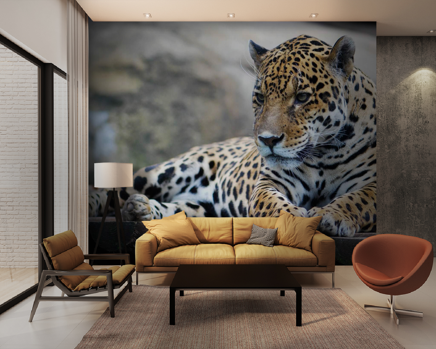 Luipaard liggend op een houten oppervlak u55313pig28m - Luipaard liggend op een houten oppervlak - tegory