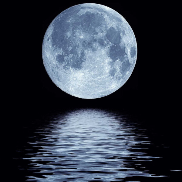Wall murals Full moon over water Wall murals Full moon over water