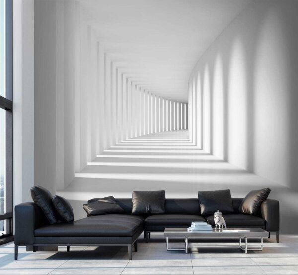 Witte kamer met zuilen en licht Witte kamer met zuilen en licht