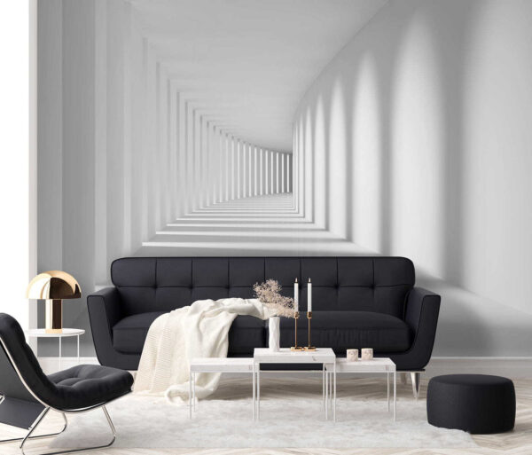 Witte kamer met zuilen en licht Witte kamer met zuilen en licht
